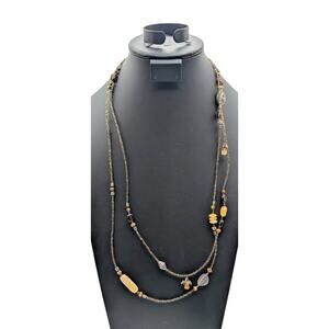 SILPADA 925 Sterling Silver Seed Bead Bronze Pearl Glass Bead 60" Necklace